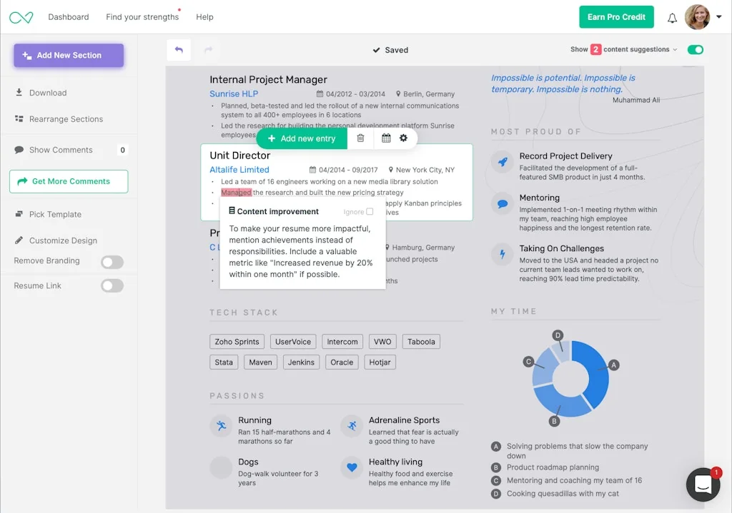 Enhancv screenshot 3 of 4