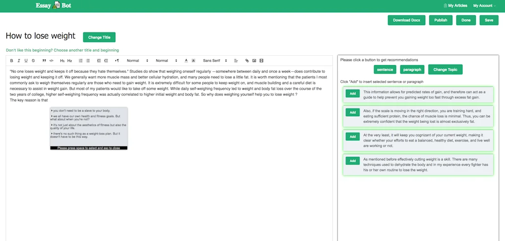 Essaybot screenshot 4 of 9