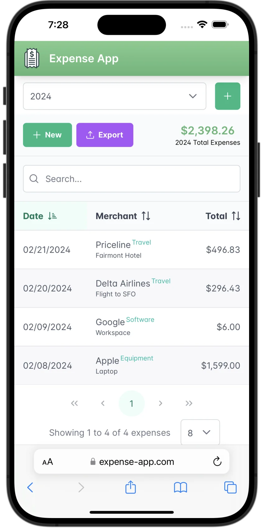 Expense App screenshot 1 of 1
