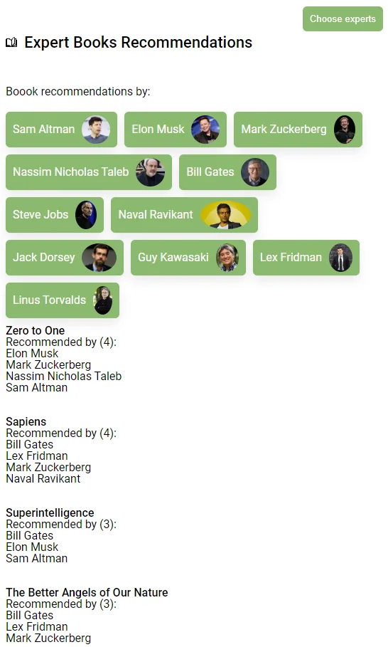 Expert Book Recommendations screenshot 4 of 6