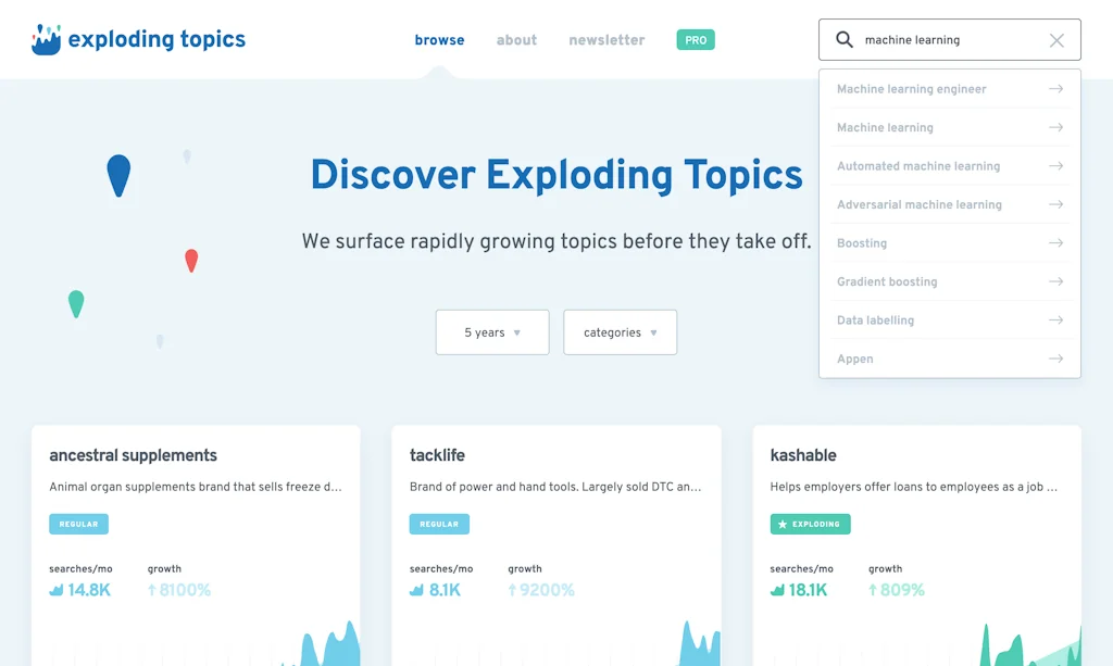 Exploding Topics screenshot 6 of 10