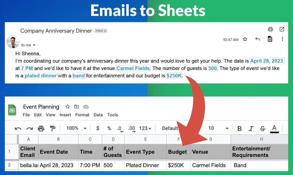 Export Emails to Sheets by cloudHQ screenshot 2 of 7