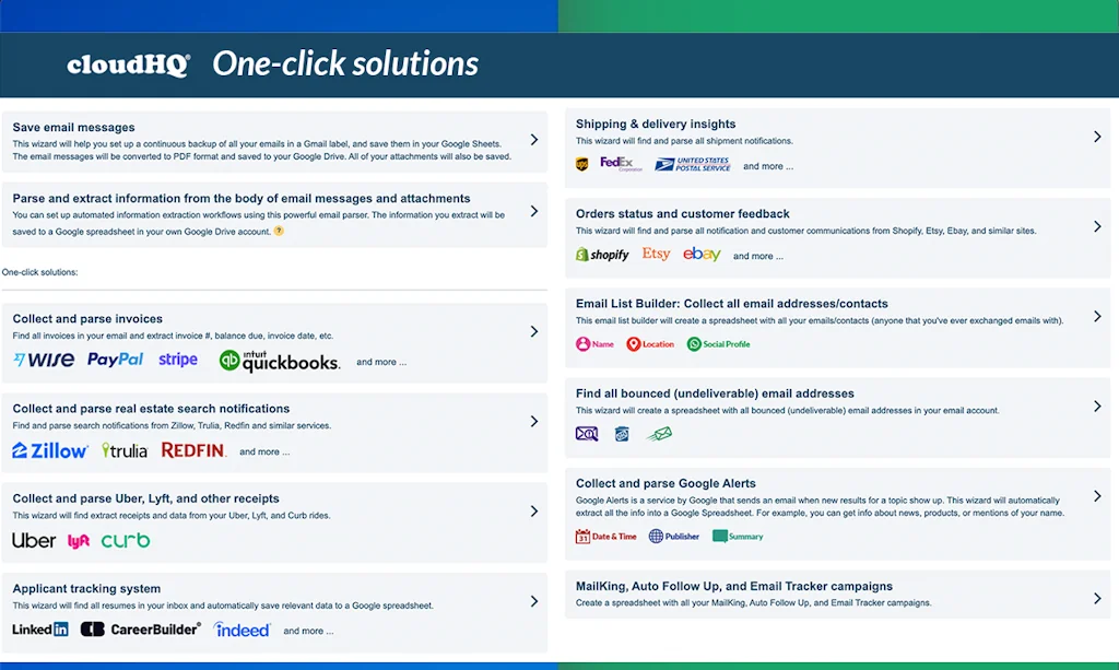 Export Emails to Sheets by cloudHQ screenshot 7 of 7