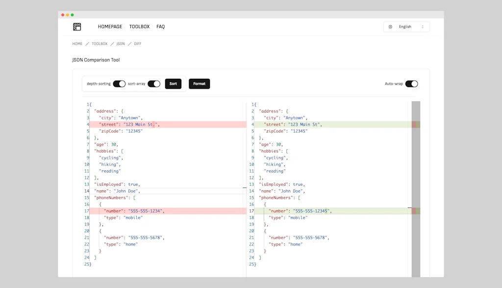 ezjson::Easy-to-use JSON comparison tool screenshot 1 of 4