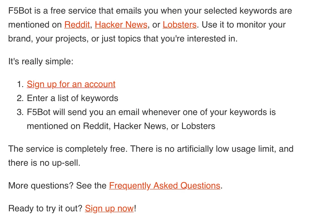 F5Bot screenshot 2 of 2