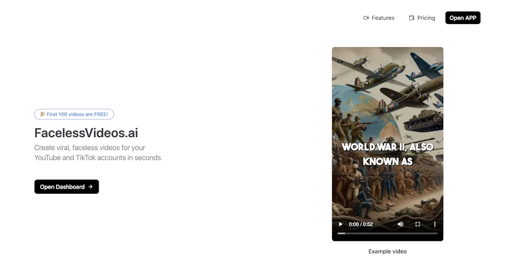 FacelessVideos.AI screenshot 1 of 4