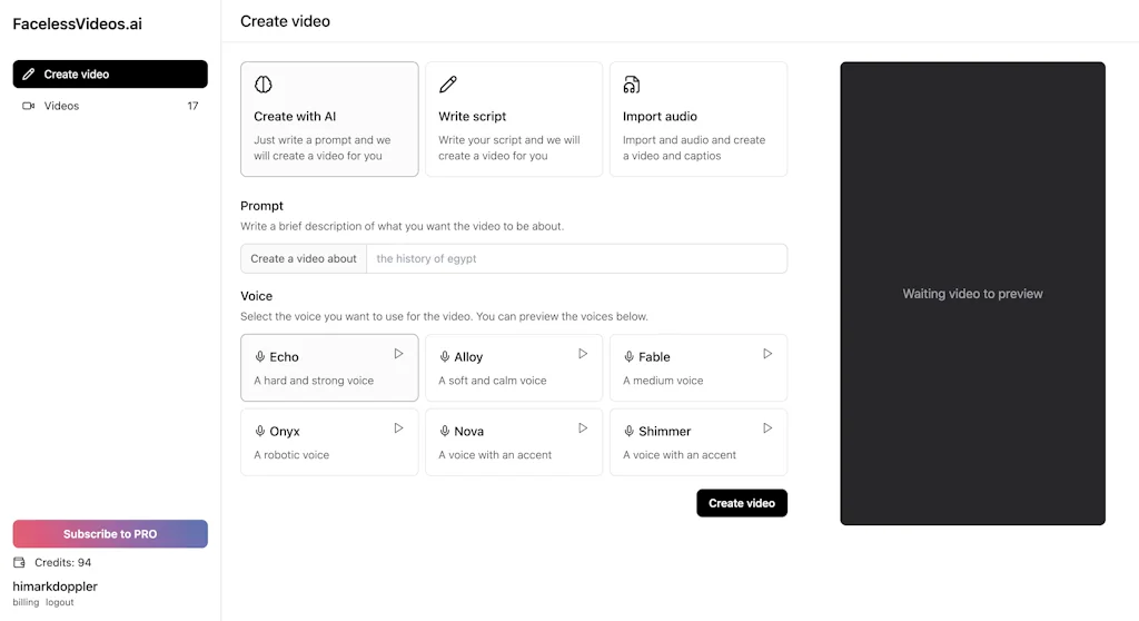 FacelessVideos.AI screenshot 4 of 4