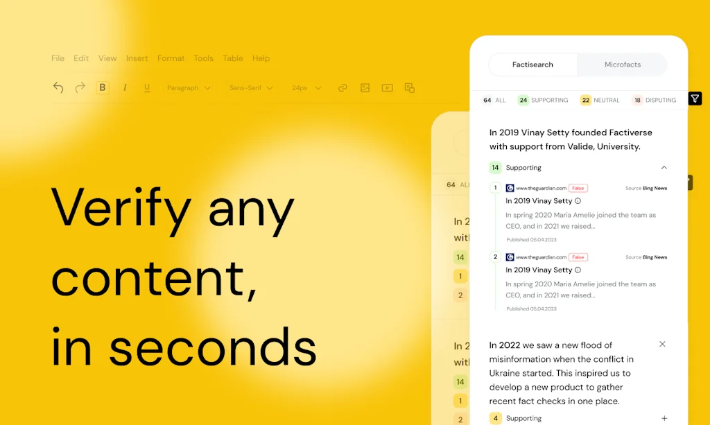 Factiverse AI-Editor  screenshot 2 of 2