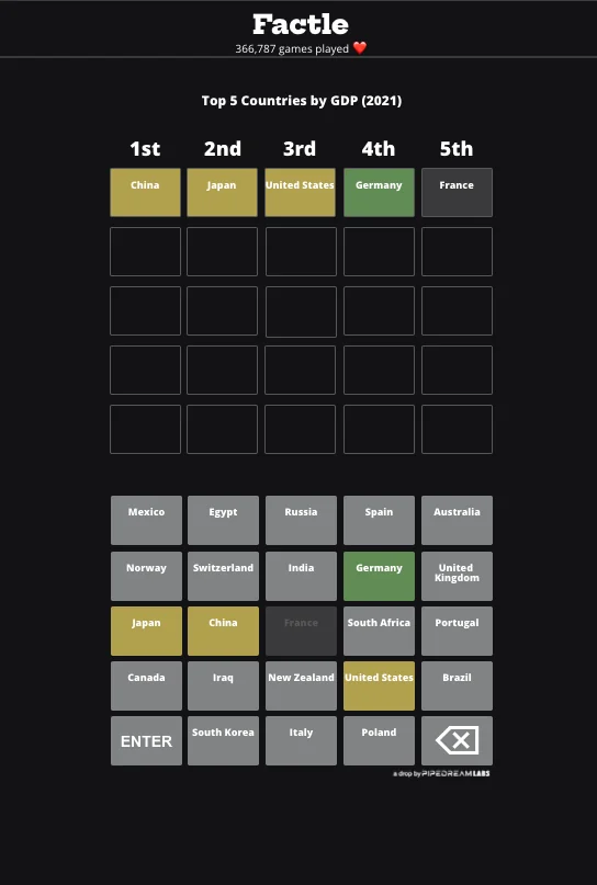 Factle.app screenshot 1 of 3