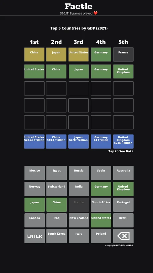 Factle.app screenshot 2 of 3