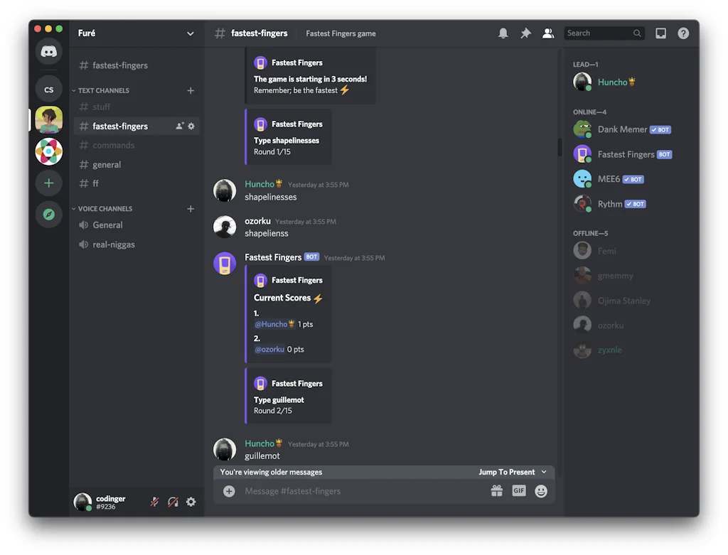 Fastest Fingers for Slack and Discord screenshot 5 of 7
