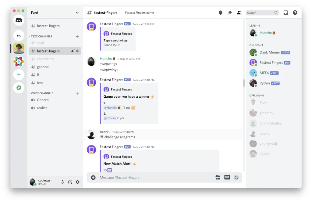 Fastest Fingers for Slack and Discord screenshot 6 of 7