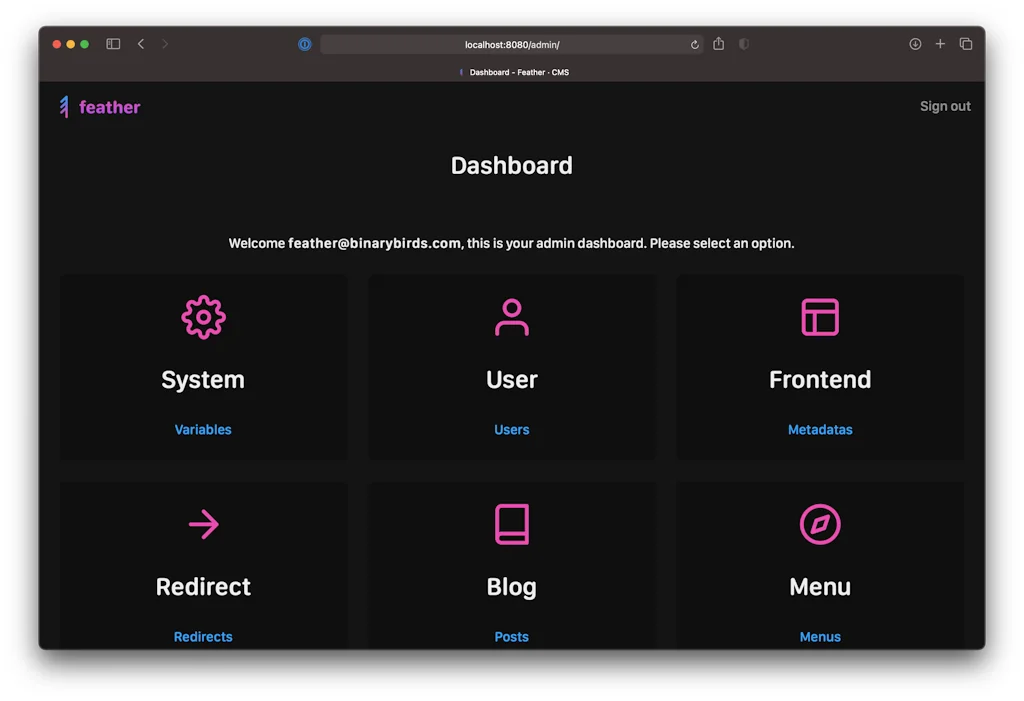Feather CMS screenshot 4 of 7