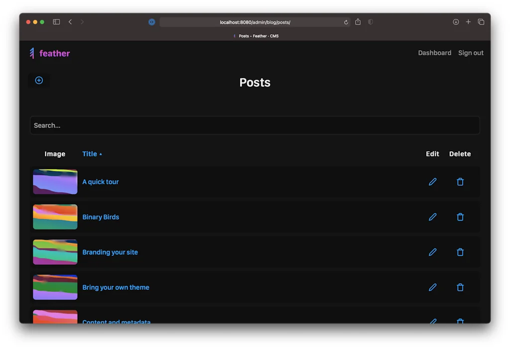 Feather CMS screenshot 5 of 7