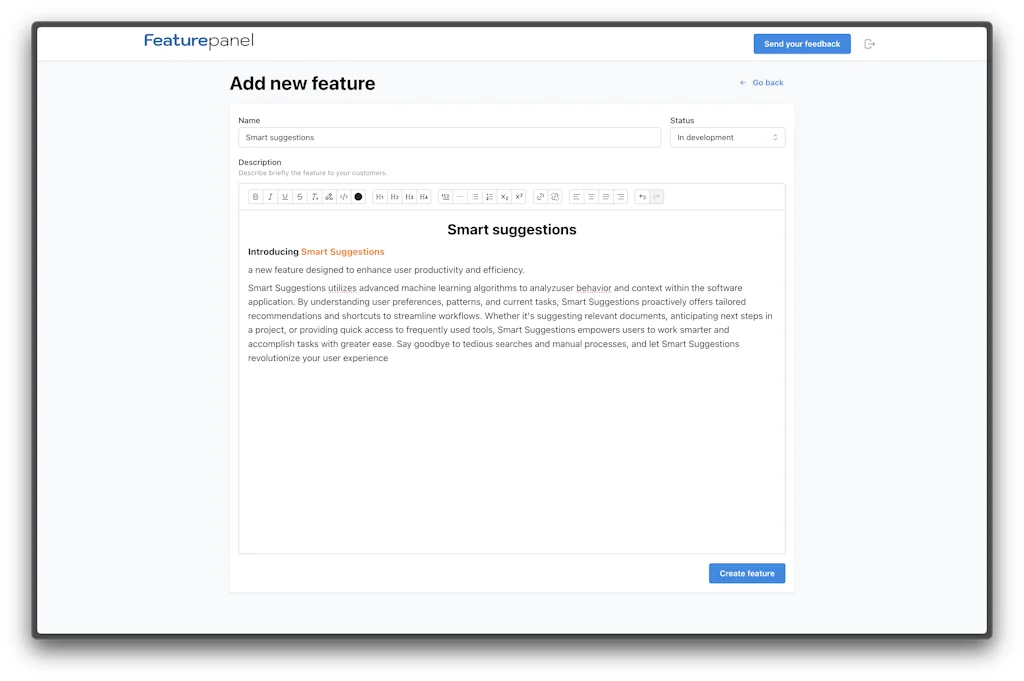 FeaturePanel screenshot 1 of 3
