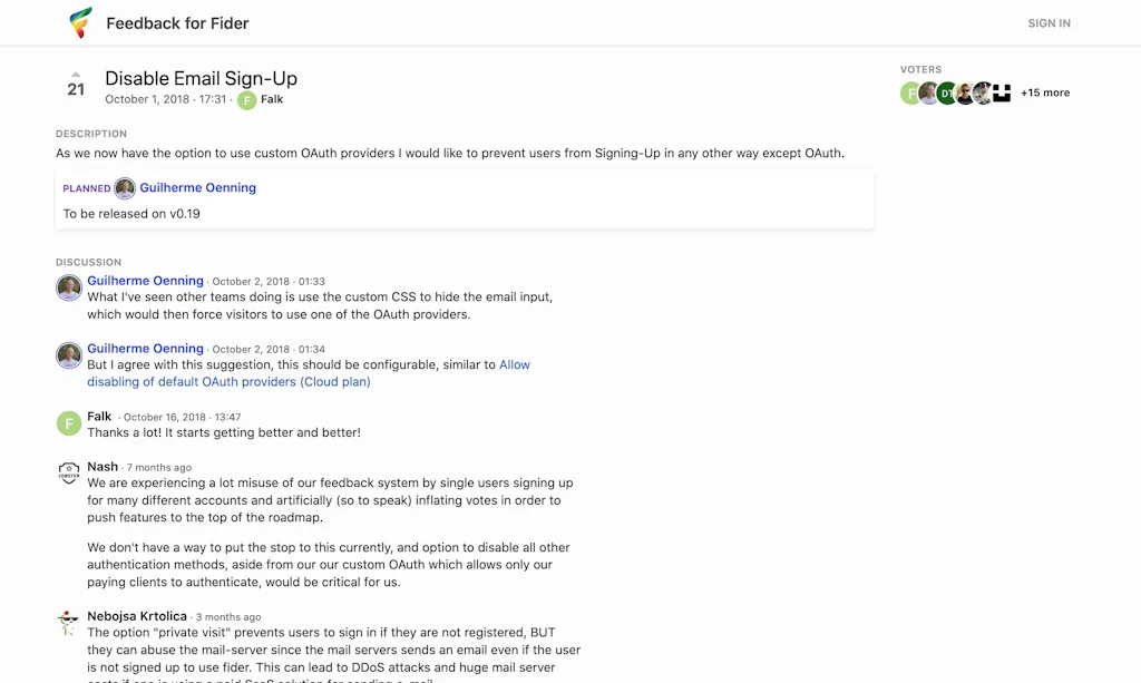 Fider screenshot 3 of 3
