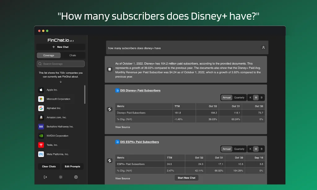 FinChat - ChatGPT for Finance screenshot 5 of 6