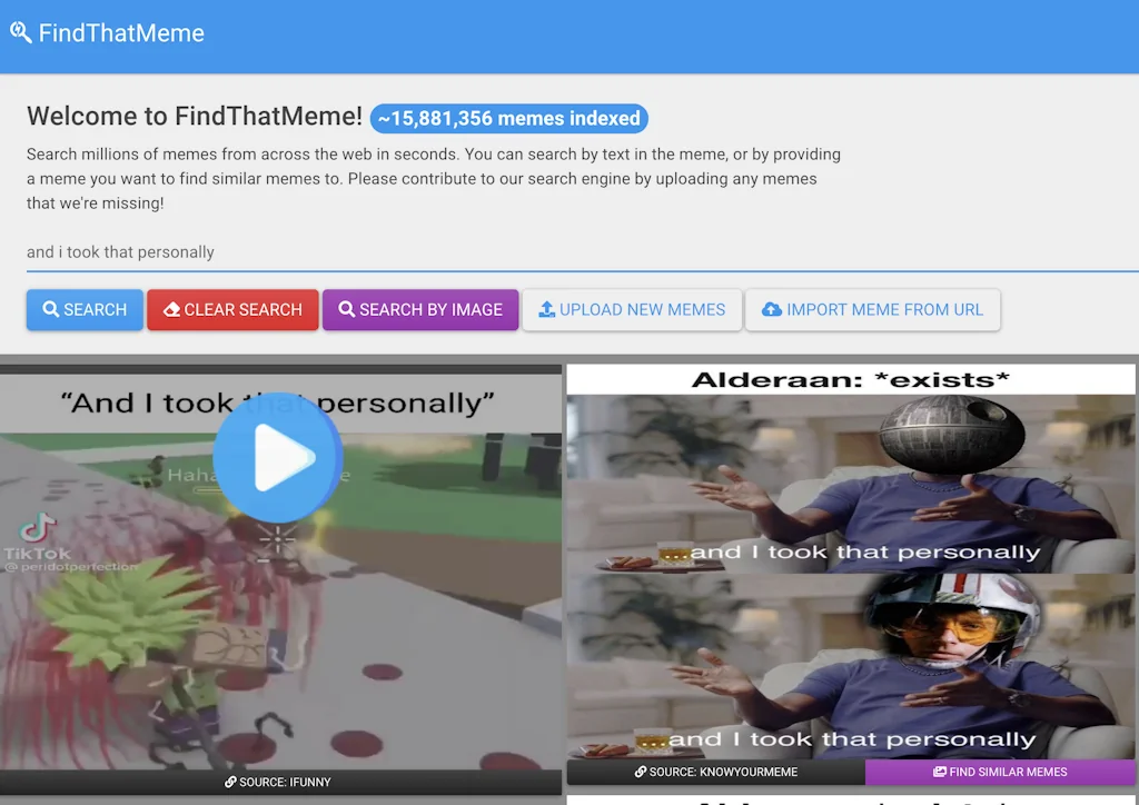 FindThatMeme screenshot 2 of 2