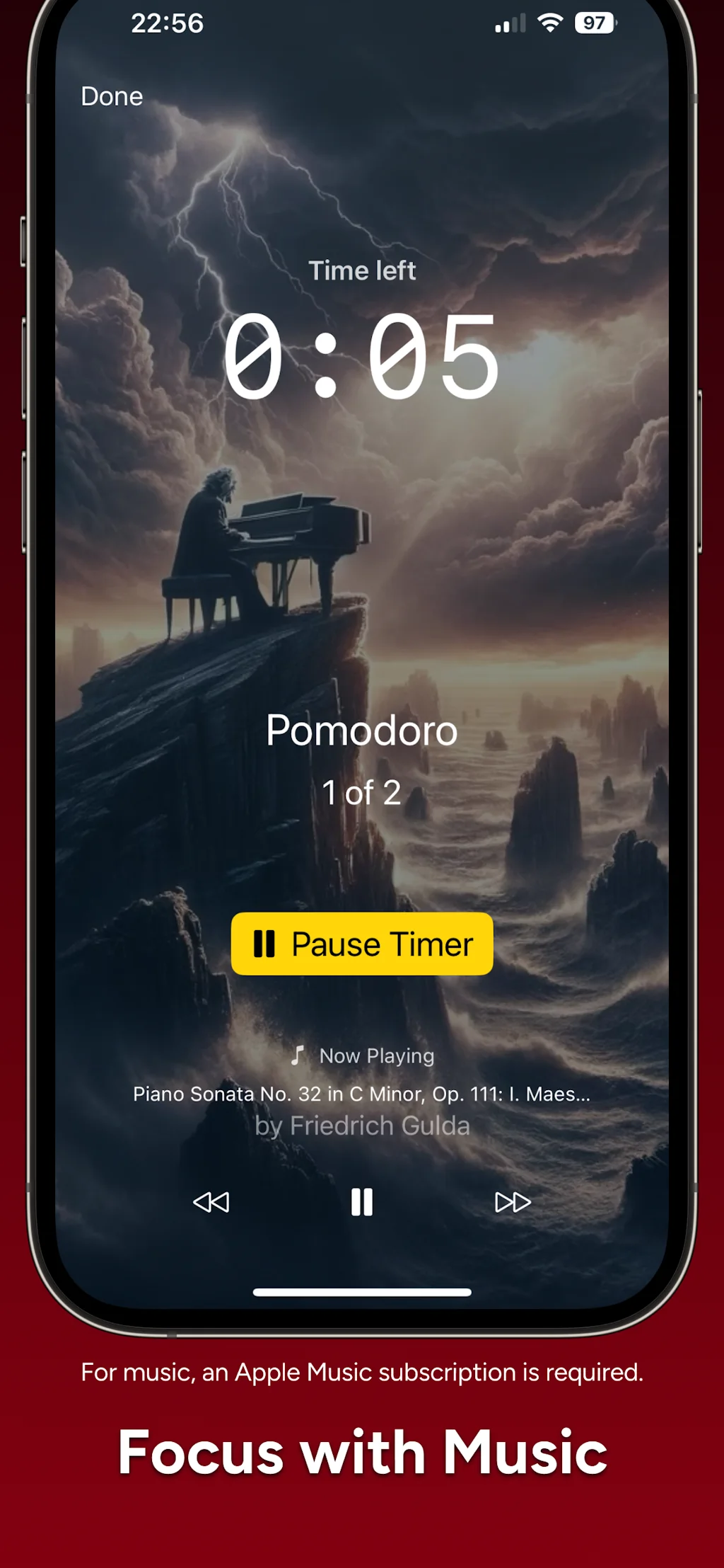 FocusBeats: Pomodoro + Music screenshot 5 of 7