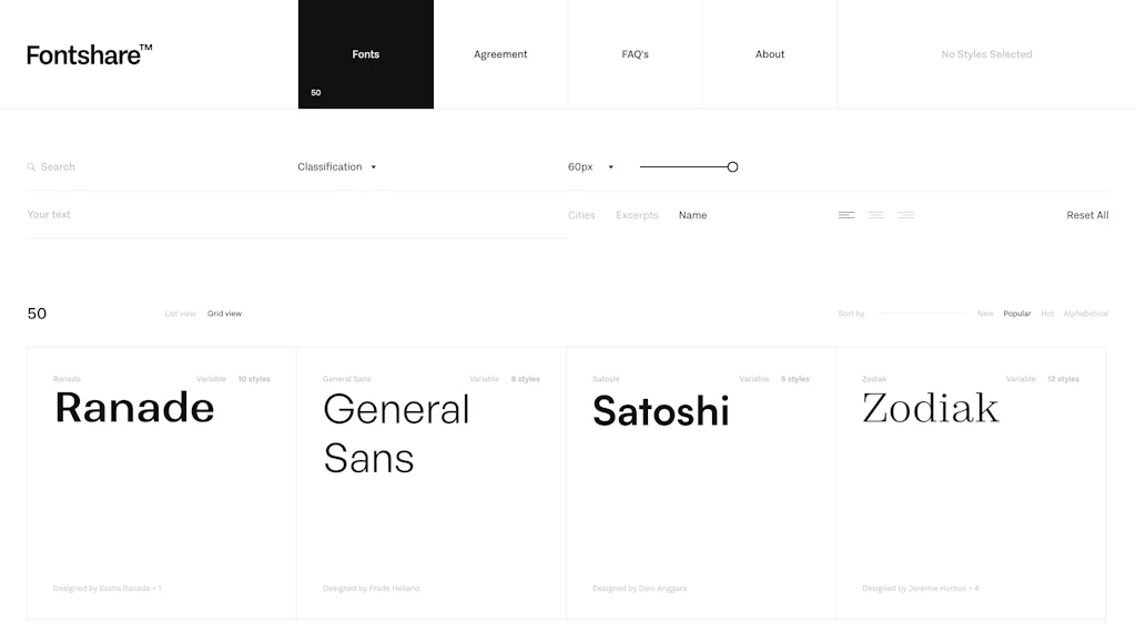 Fontshare screenshot 2 of 4
