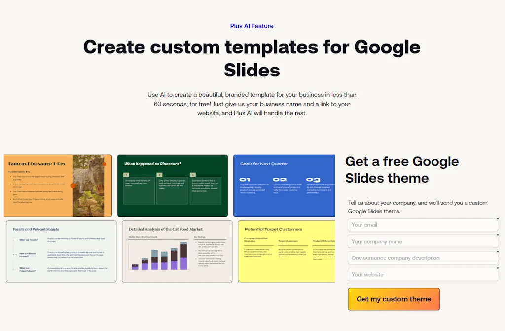Free Google Slides template by Plus AI screenshot 2 of 4