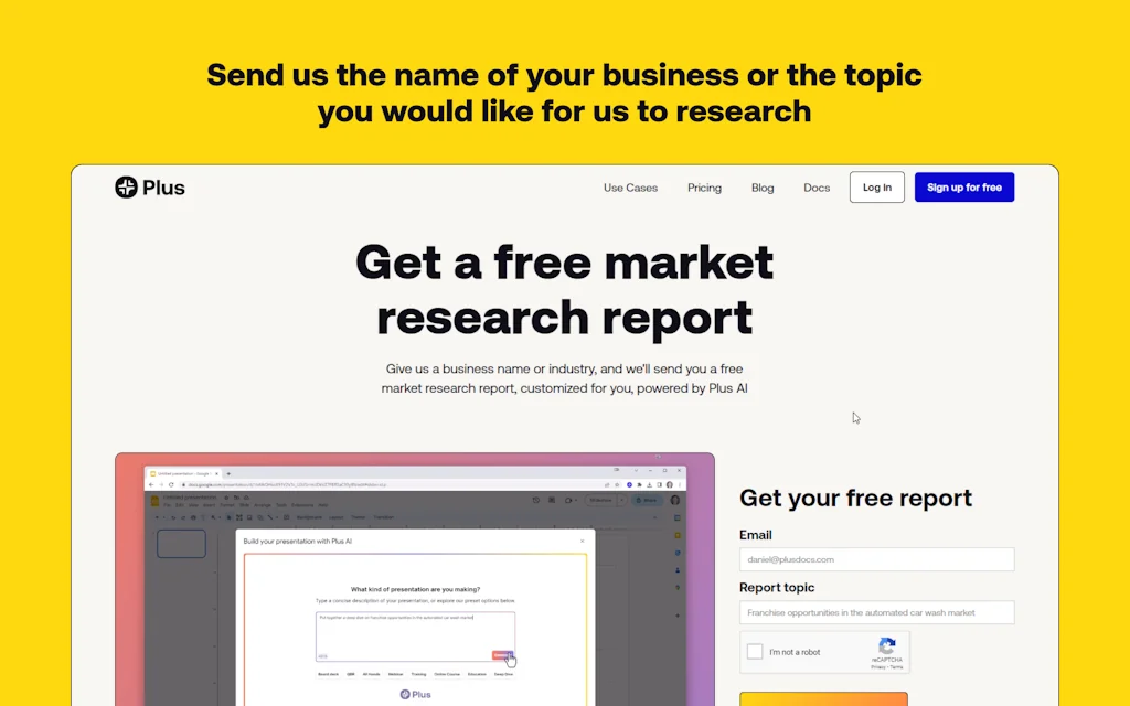Free Market Research Report from Plus AI screenshot 3 of 5