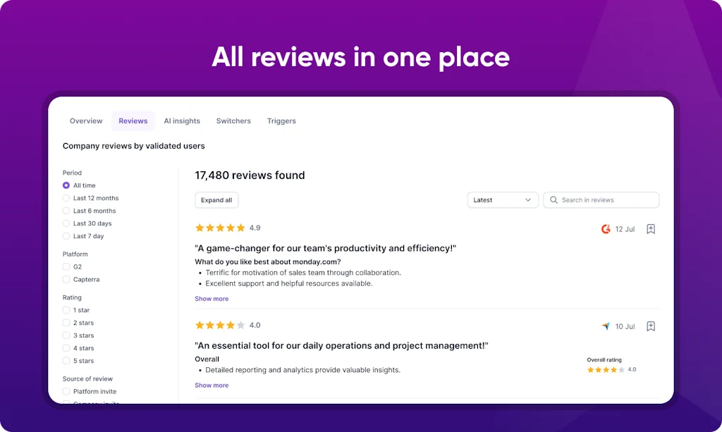 G2 and Capterra trusted reviews hub screenshot 2 of 5