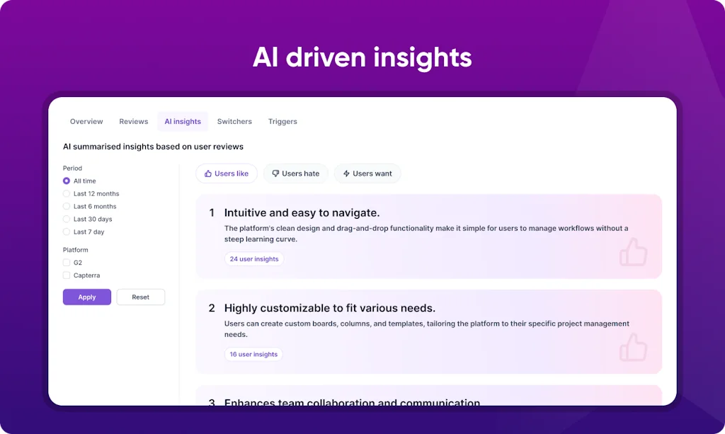 G2 and Capterra trusted reviews hub screenshot 3 of 5