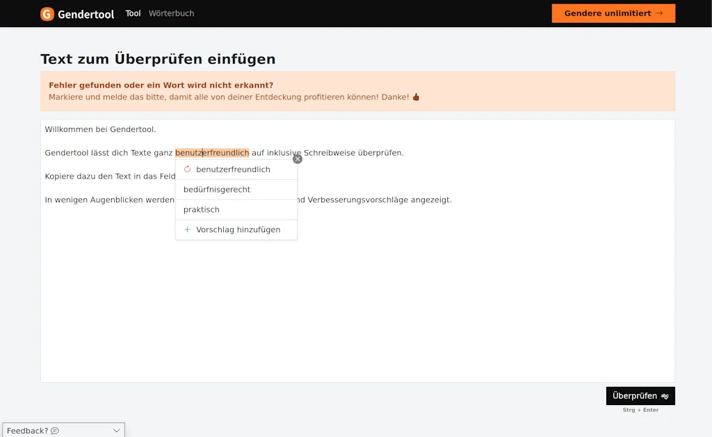 Gendertool screenshot 2 of 2