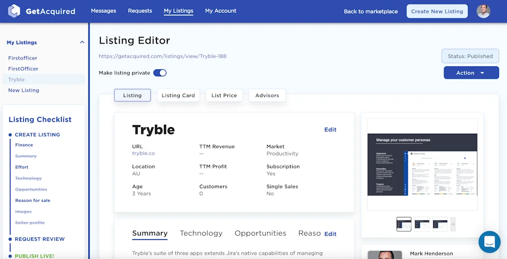GetAcquired Advisor screenshot 2 of 4