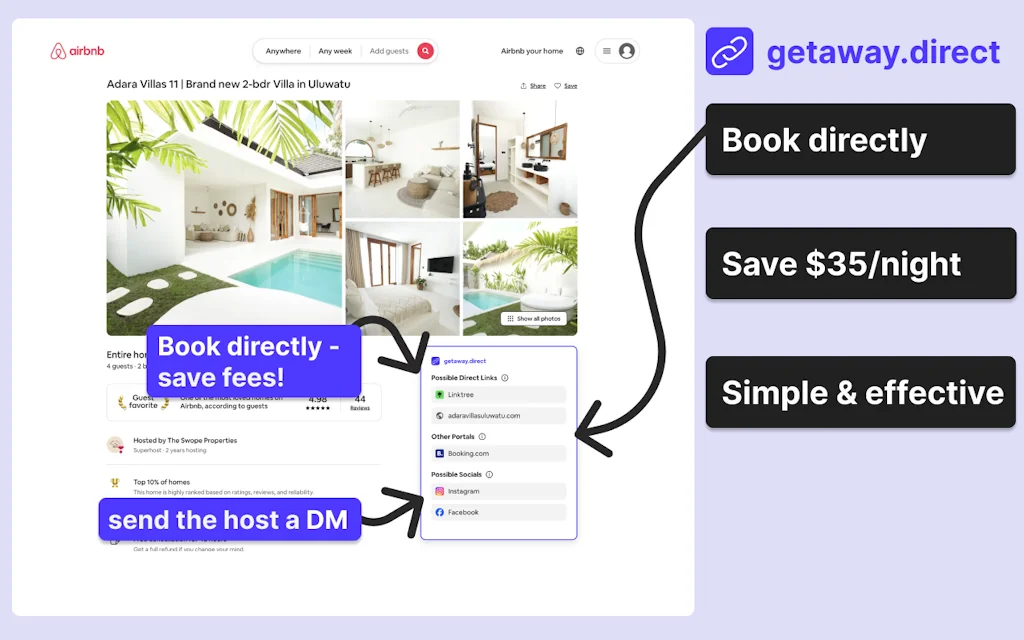 Getaway.direct: Save on Airbnb Fees screenshot 2 of 5