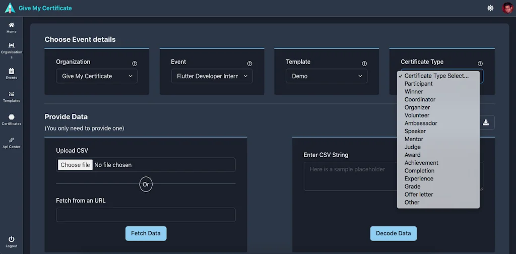 Give My Certificate screenshot 3 of 7
