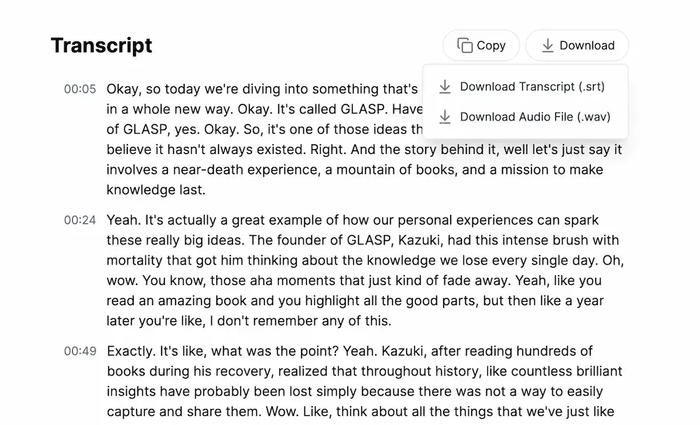 Glasp: Audio Transcriber screenshot 2 of 4