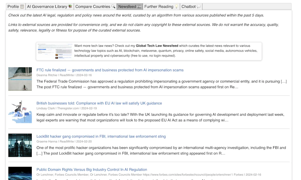 Global AI Regulation Tracker screenshot 3 of 4