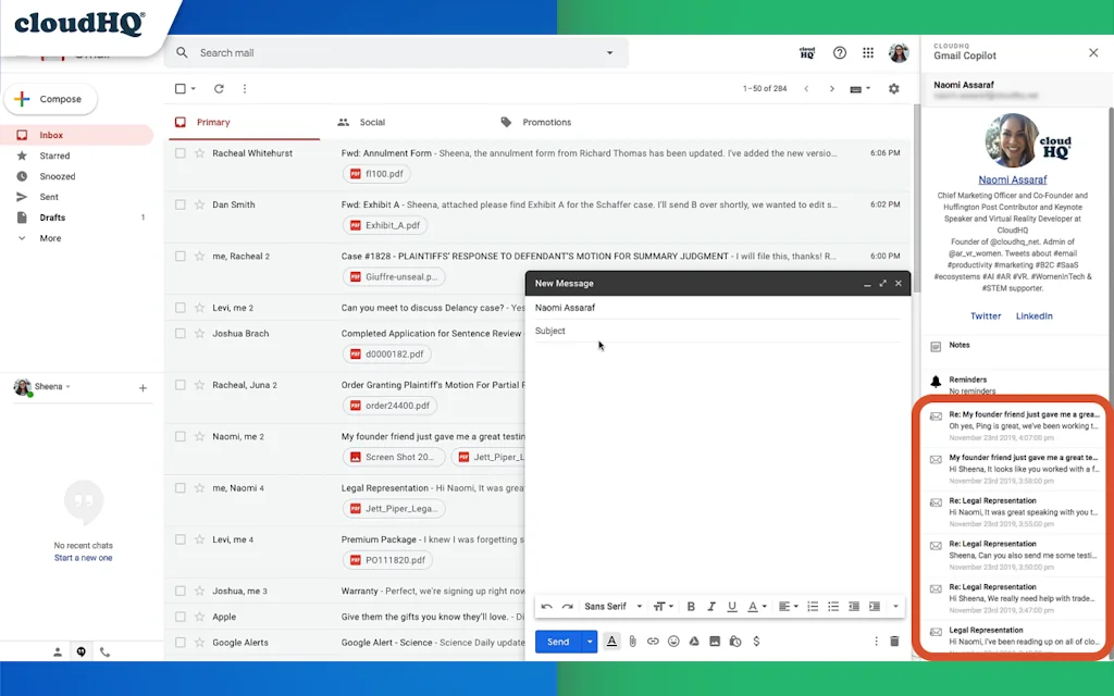 Gmail CoPilot by cloudHQ screenshot 2 of 5