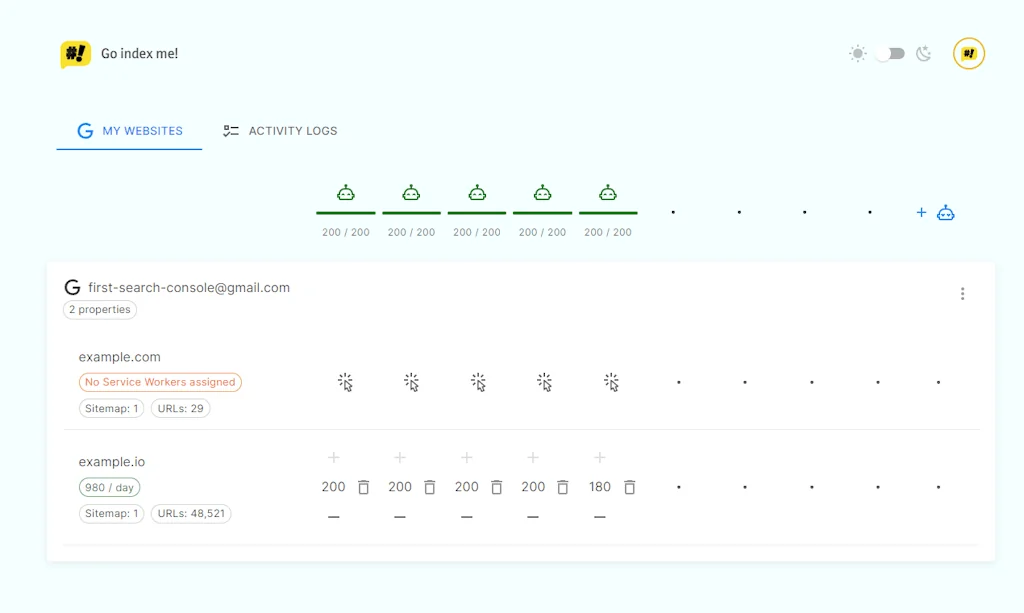 Go index me! screenshot 3 of 3