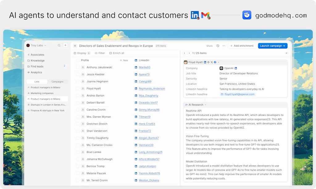 GodmodeHQ ✊ | Custom AI agents for sales screenshot 5 of 5