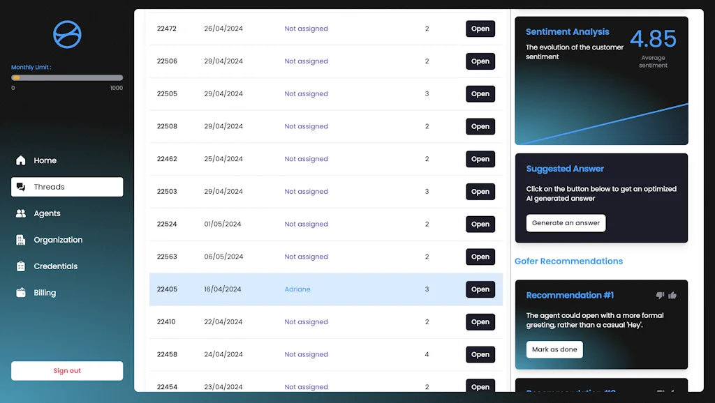 Gofer - AI-Driven Customer Support screenshot 5 of 6