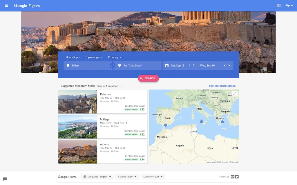 Google Flights screenshot 1 of 11