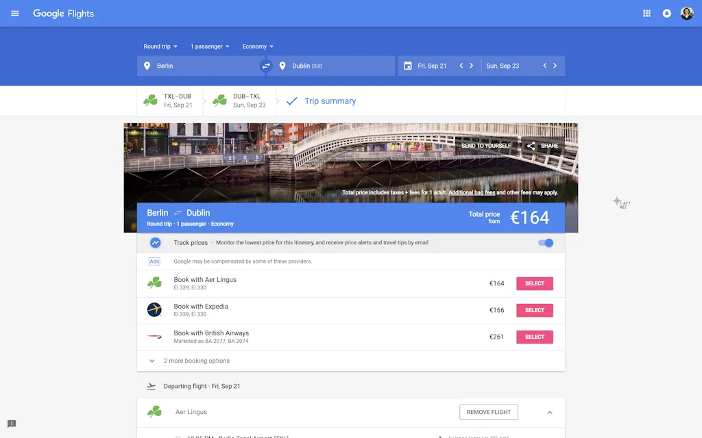 Google Flights screenshot 10 of 11