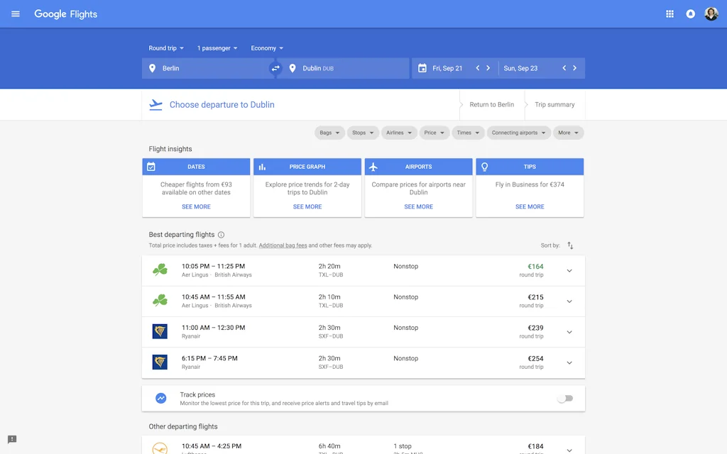 Google Flights screenshot 5 of 11