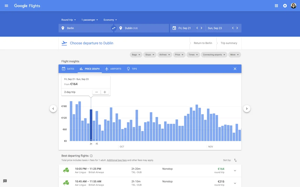 Google Flights screenshot 7 of 11