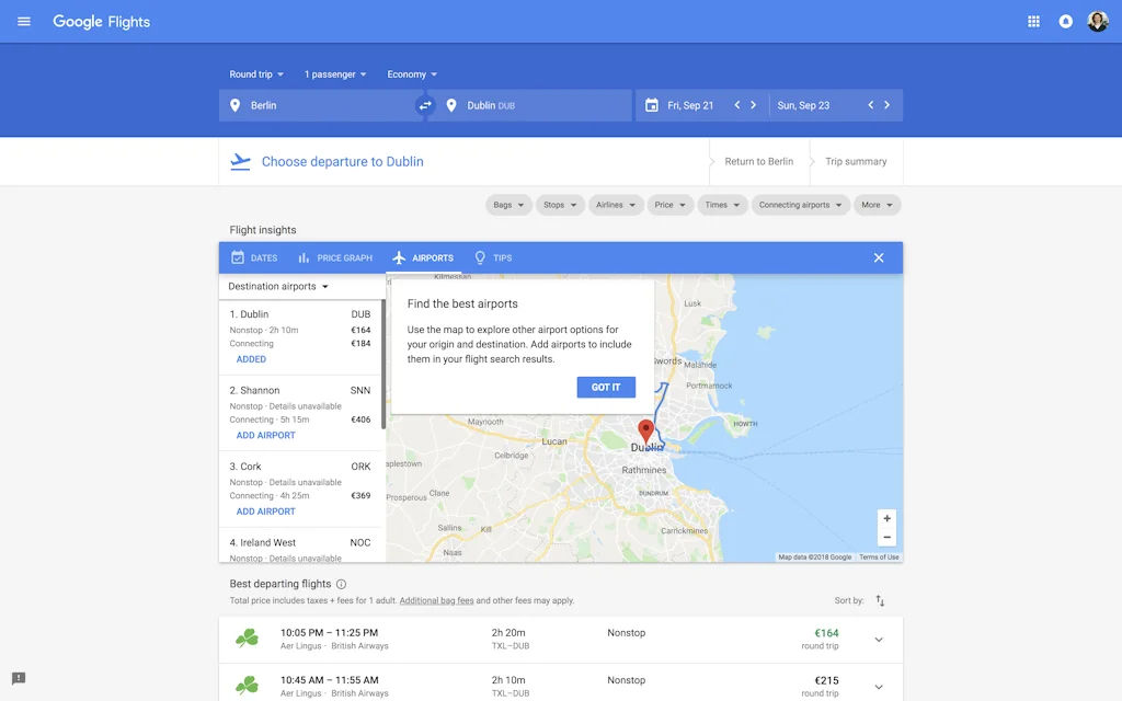 Google Flights screenshot 8 of 11
