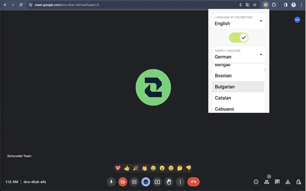 Google Meet AI Translate screenshot 2 of 4