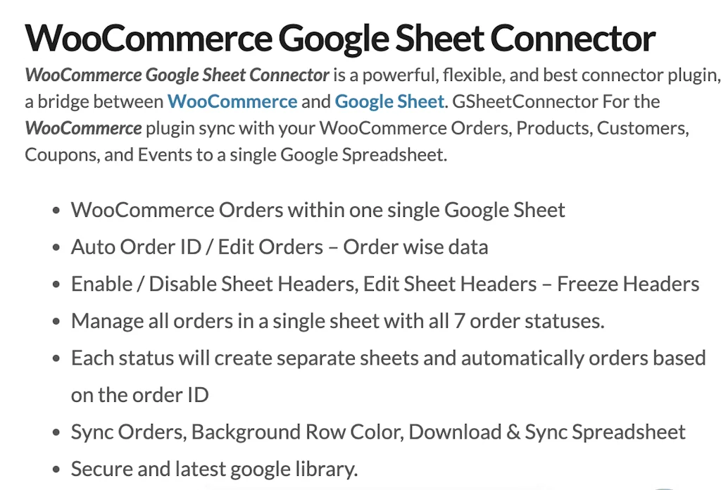 Google Sheet Connector for WooCommerce screenshot 2 of 9