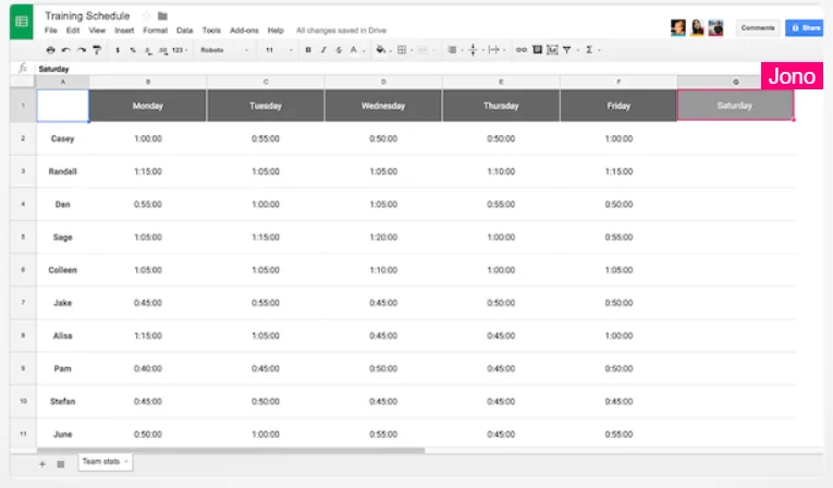 Google Sheets screenshot 3 of 4