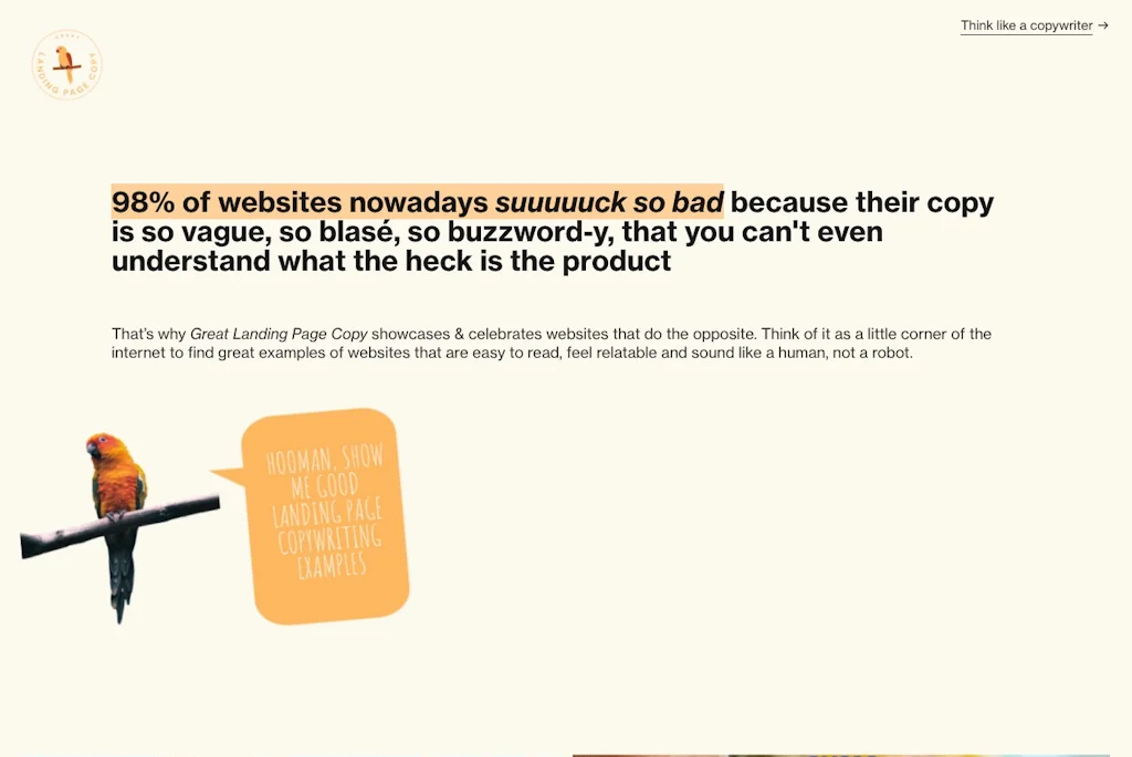 Great Landing Page Copy screenshot 1 of 6