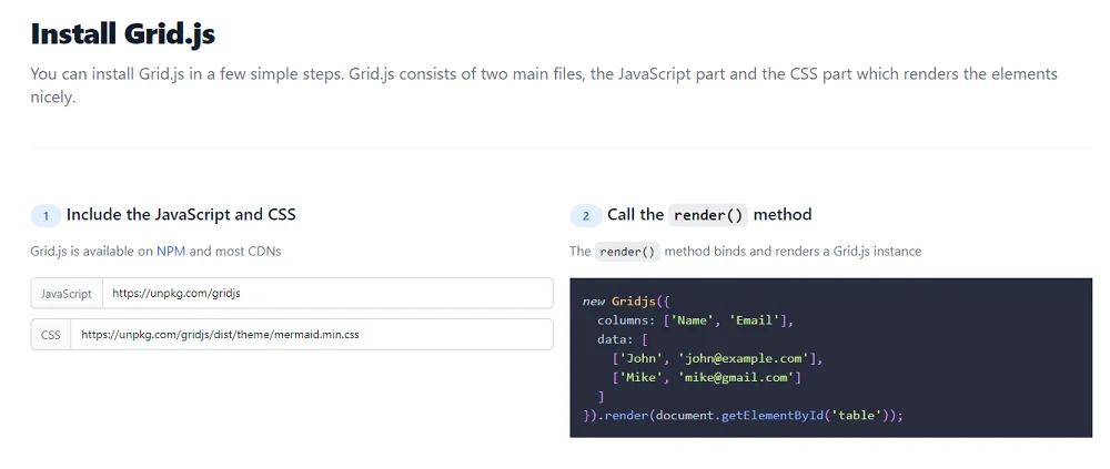 Grid.js screenshot 2 of 4