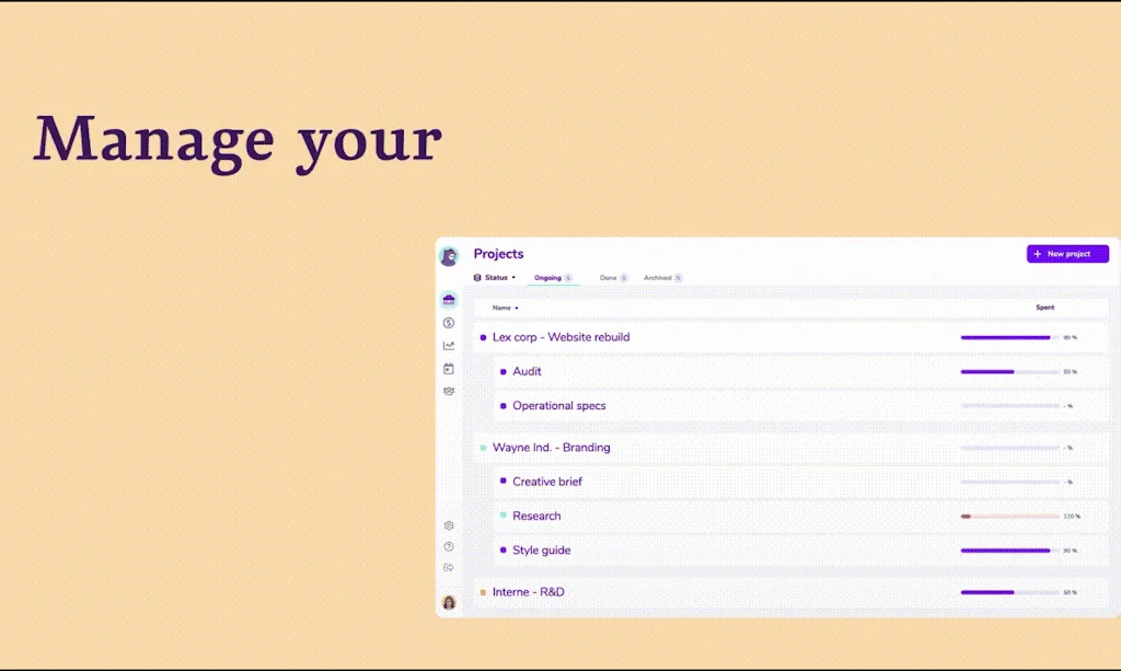 Gryzzly Time and budget Tracking screenshot 2 of 3