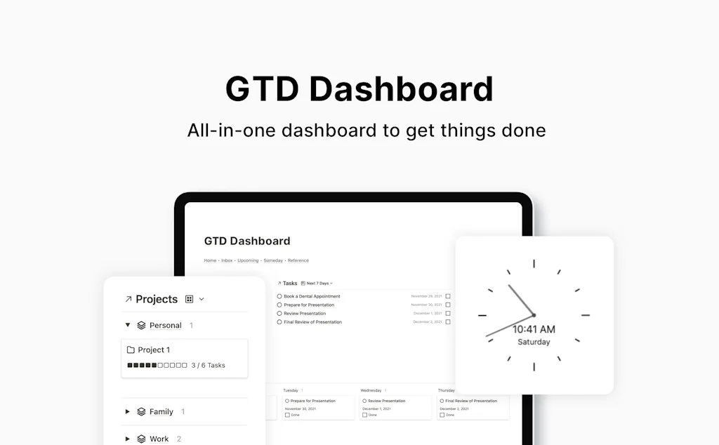 GTD Dashboard screenshot 1 of 3